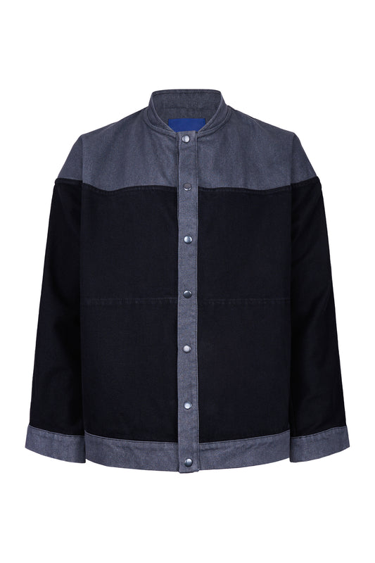 Delphinus Washed Denim Snap-Button Jacket