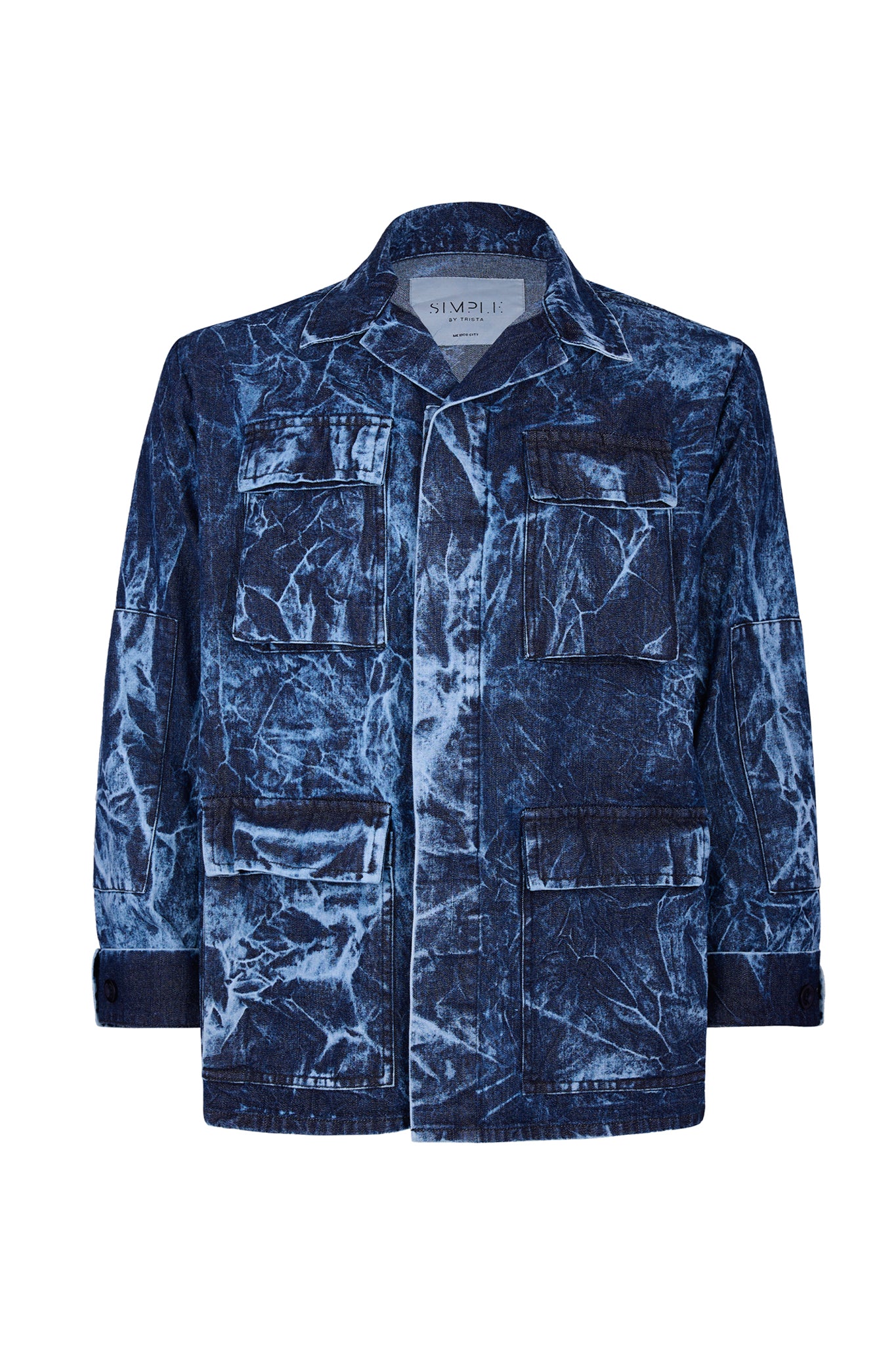 Ilan Bleached Denim Cargo Jacket