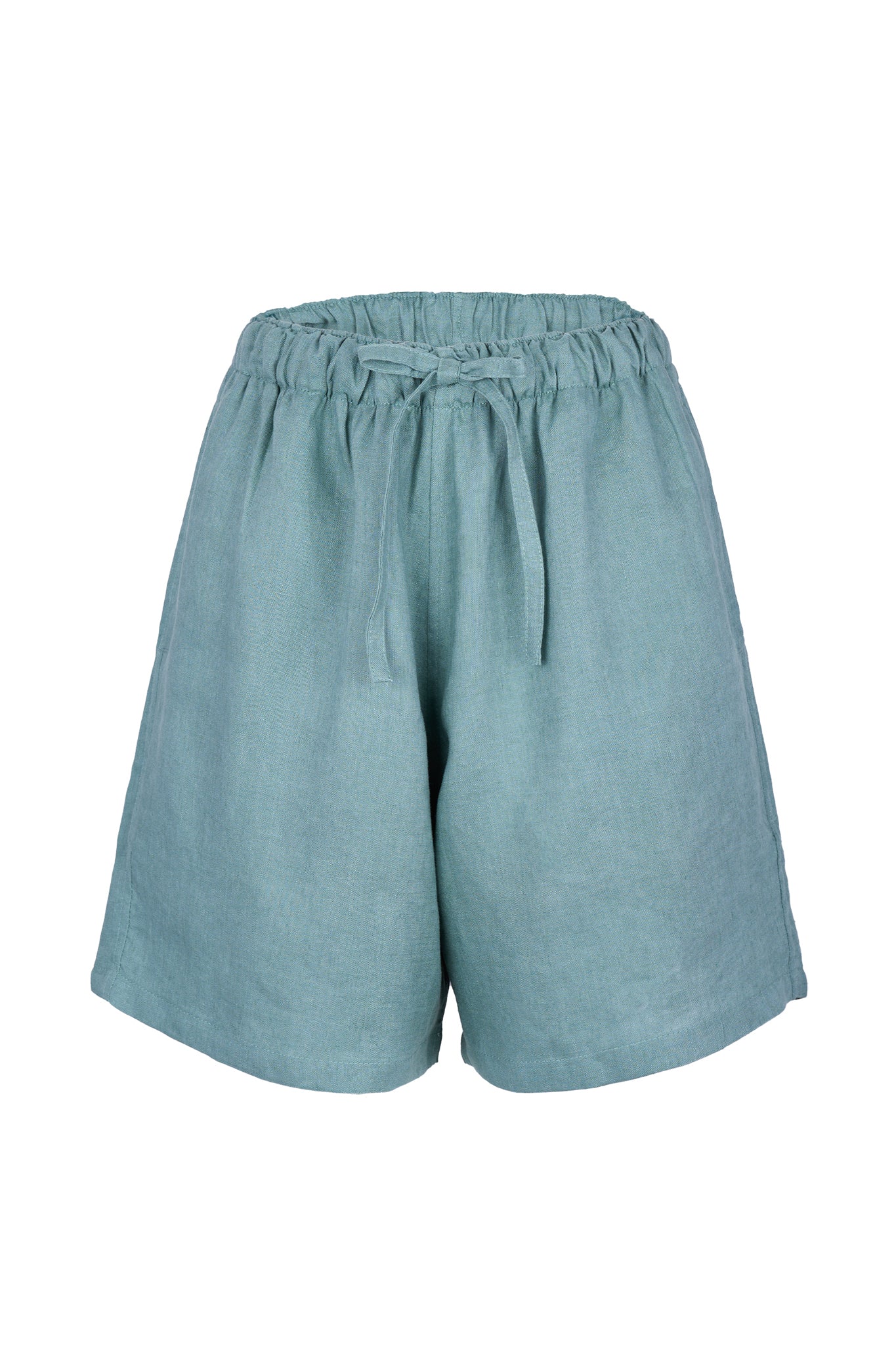 Ander Washed Linen Elastic Waist Shorts