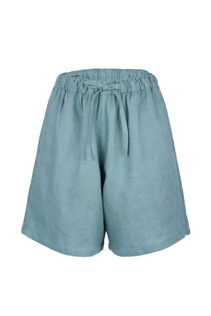 Ander Washed Linen Elastic Waist Shorts