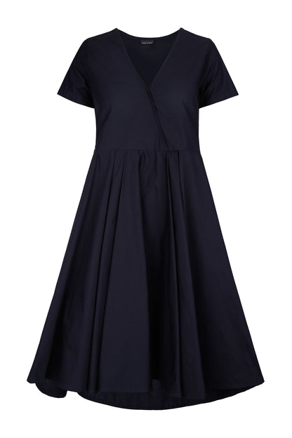 Bañador V-Neck Pleated Poplin Dress