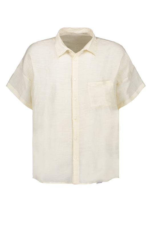 Bismuth Short Sleeved Ramie-Silk Shirt