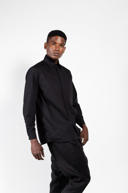 Fauno Tailored Front Pocket Hidden Button Shirt