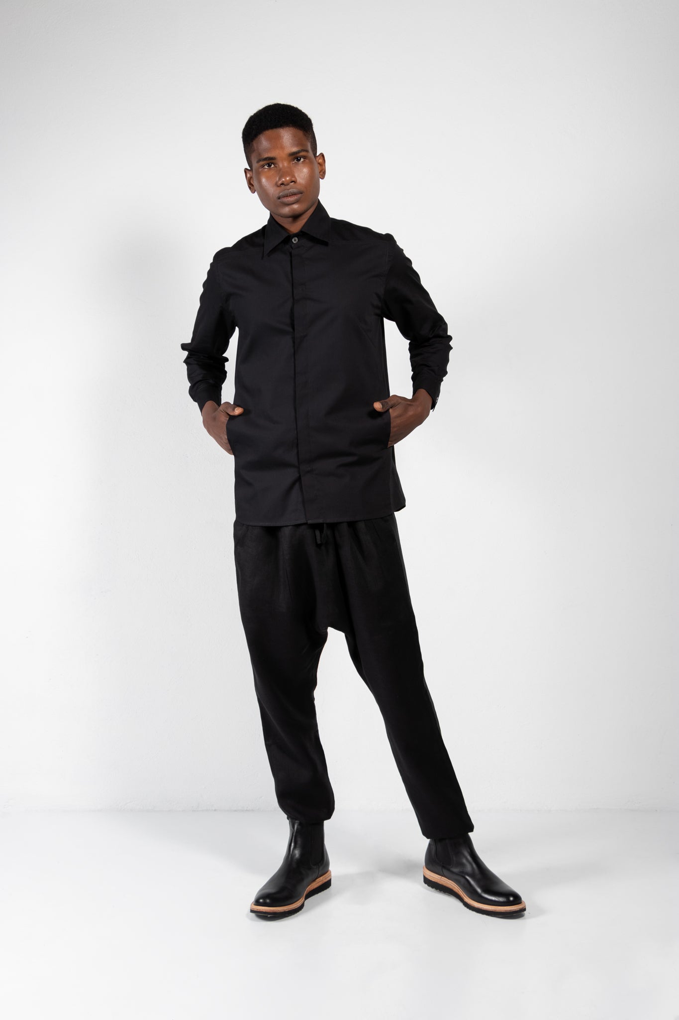 Fauno Tailored Front Pocket Hidden Button Shirt