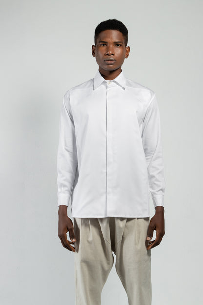 Fauno Tailored Front Pocket Hidden Button Shirt