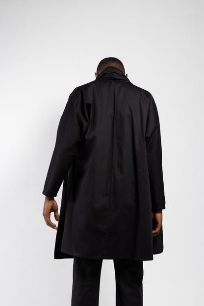 Maauad Cotton Twill Draped Collar Coat