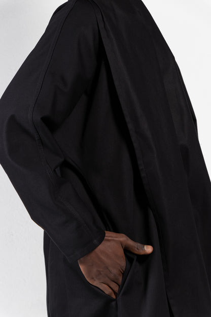 Maauad Cotton Twill Draped Collar Coat