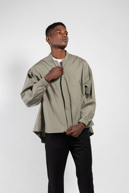 Moon Oversized Washed Twill Bomber Jacket