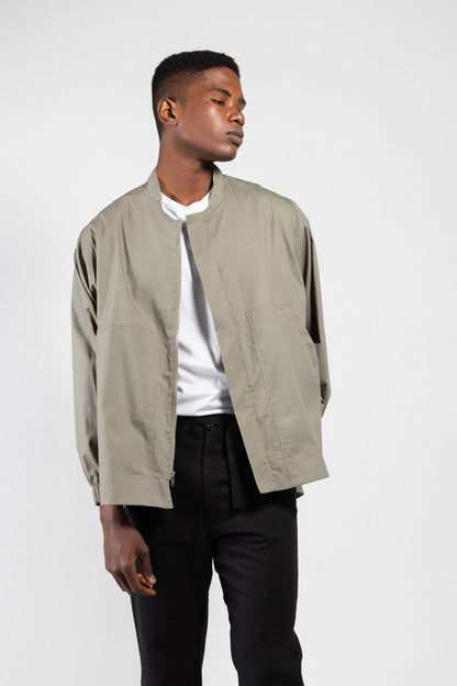 Moon Oversized Washed Twill Bomber Jacket