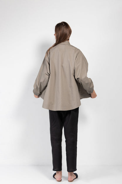 Moon Oversized Washed Twill Bomber Jacket