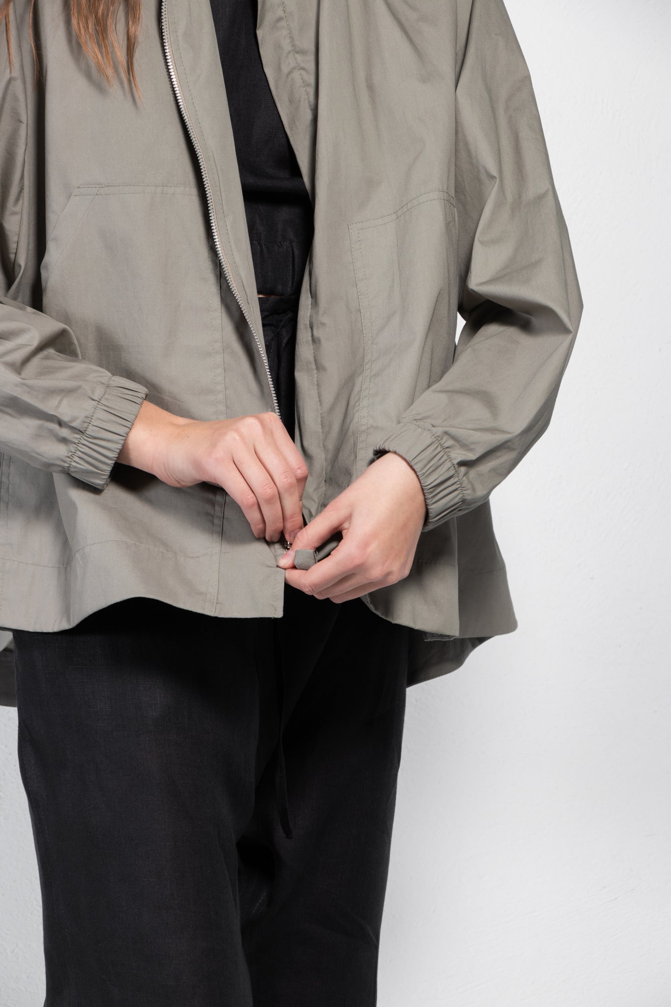 Moon Oversized Washed Twill Bomber Jacket