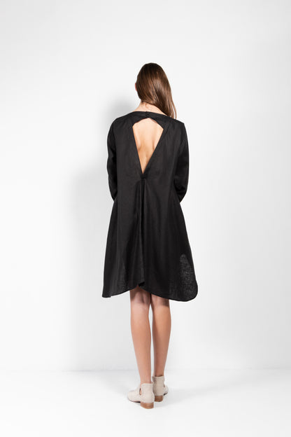 Savannah Linen Open Back Shirt Dress