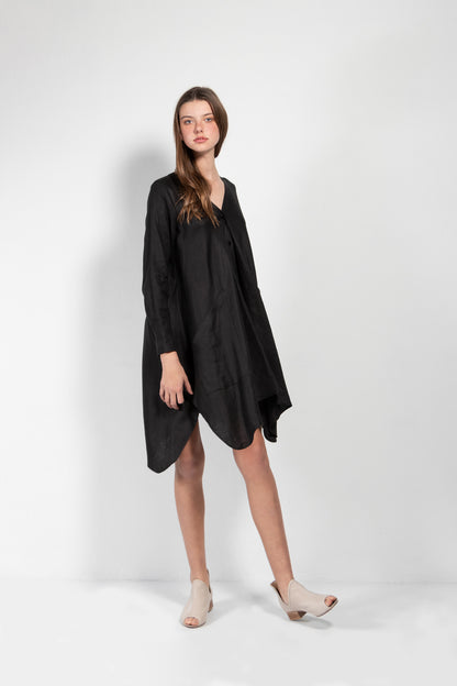 Savannah Linen Open Back Shirt Dress