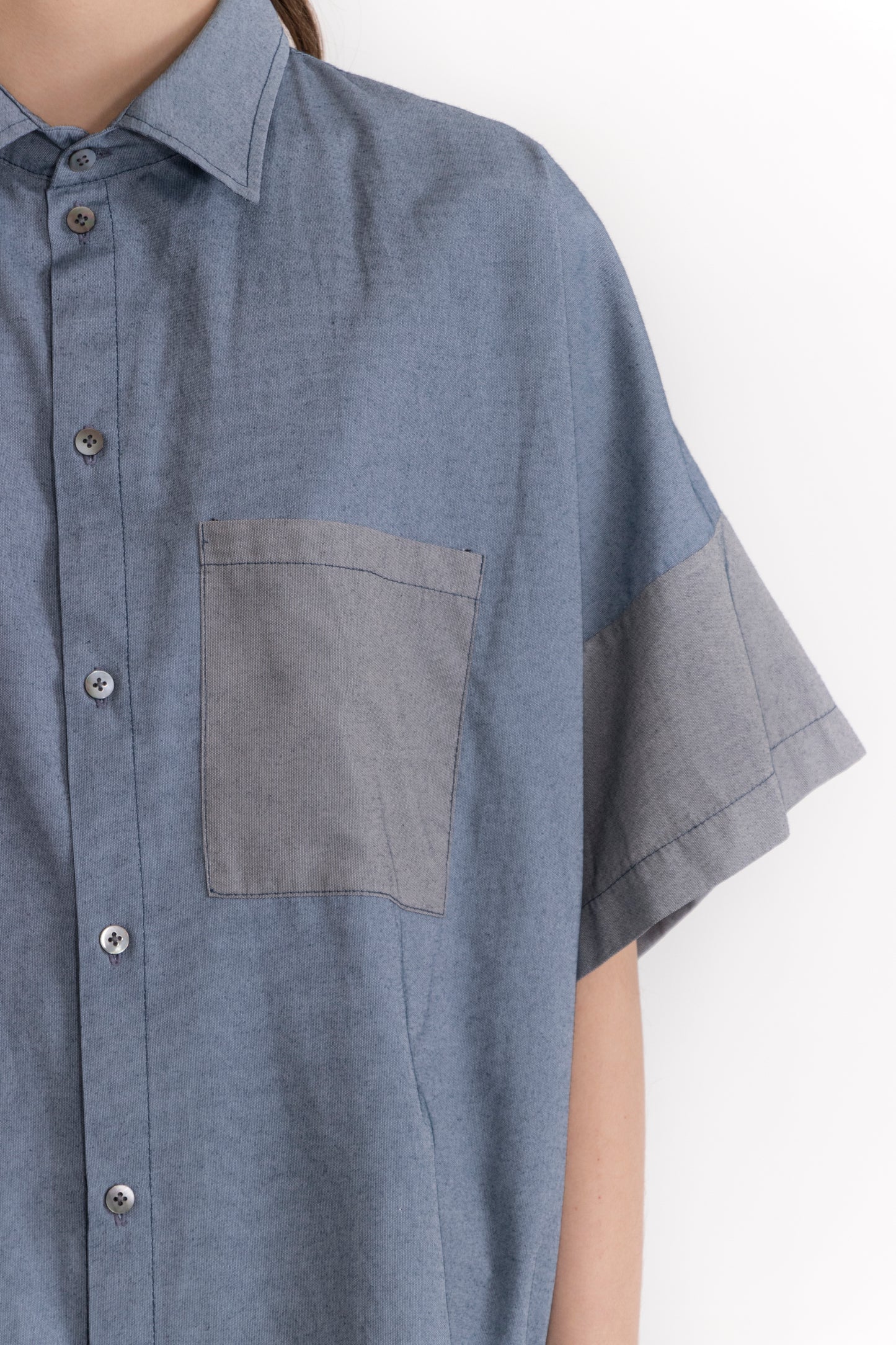 Tin Short Sleeved Piece-Dyed Shirt