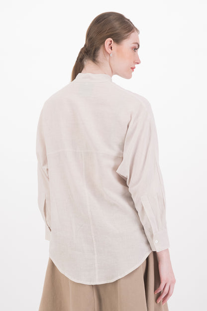 Tau Linen Blend Kimono Sleeve Shirt