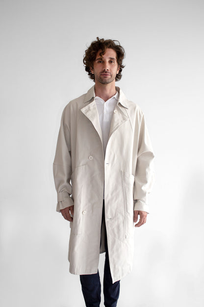 Macadamia Washed Canvas Trench Coat